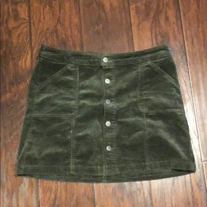 Army green, corduroy skirt!